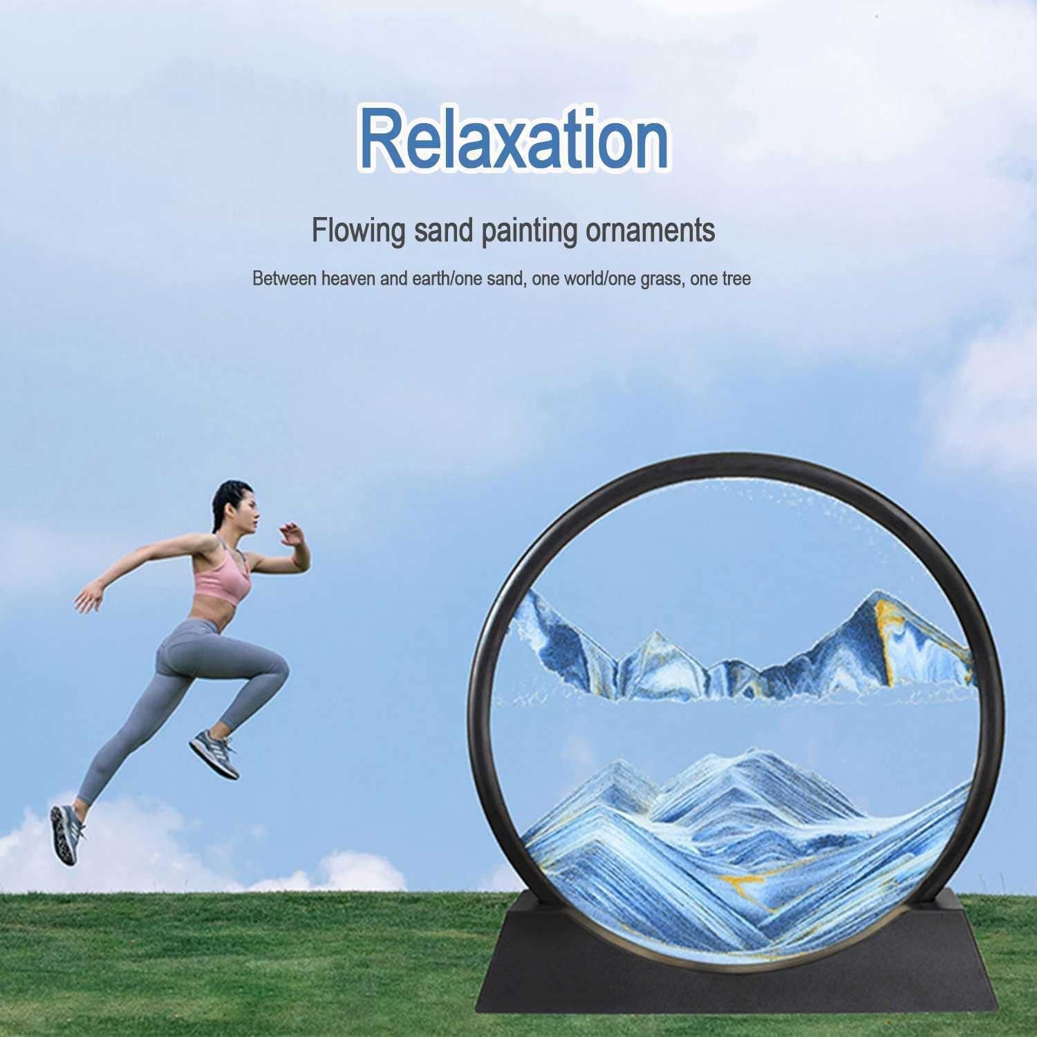 3D Moving Sand Art – Liquid Motion Deep Sea Sandscape with Round Glass Frame (1 Pc) 3D Moving Sand Art – Liquid Motion Deep Sea Sandscape with Round Glass Frame (1 Pc)